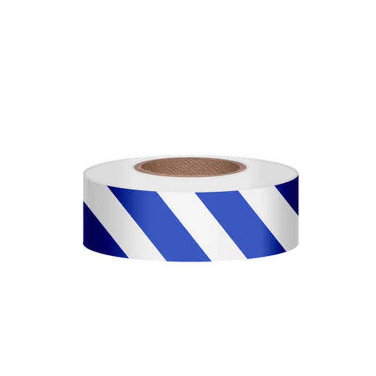 White Flagging Tape w/ Blue Stripes 300'