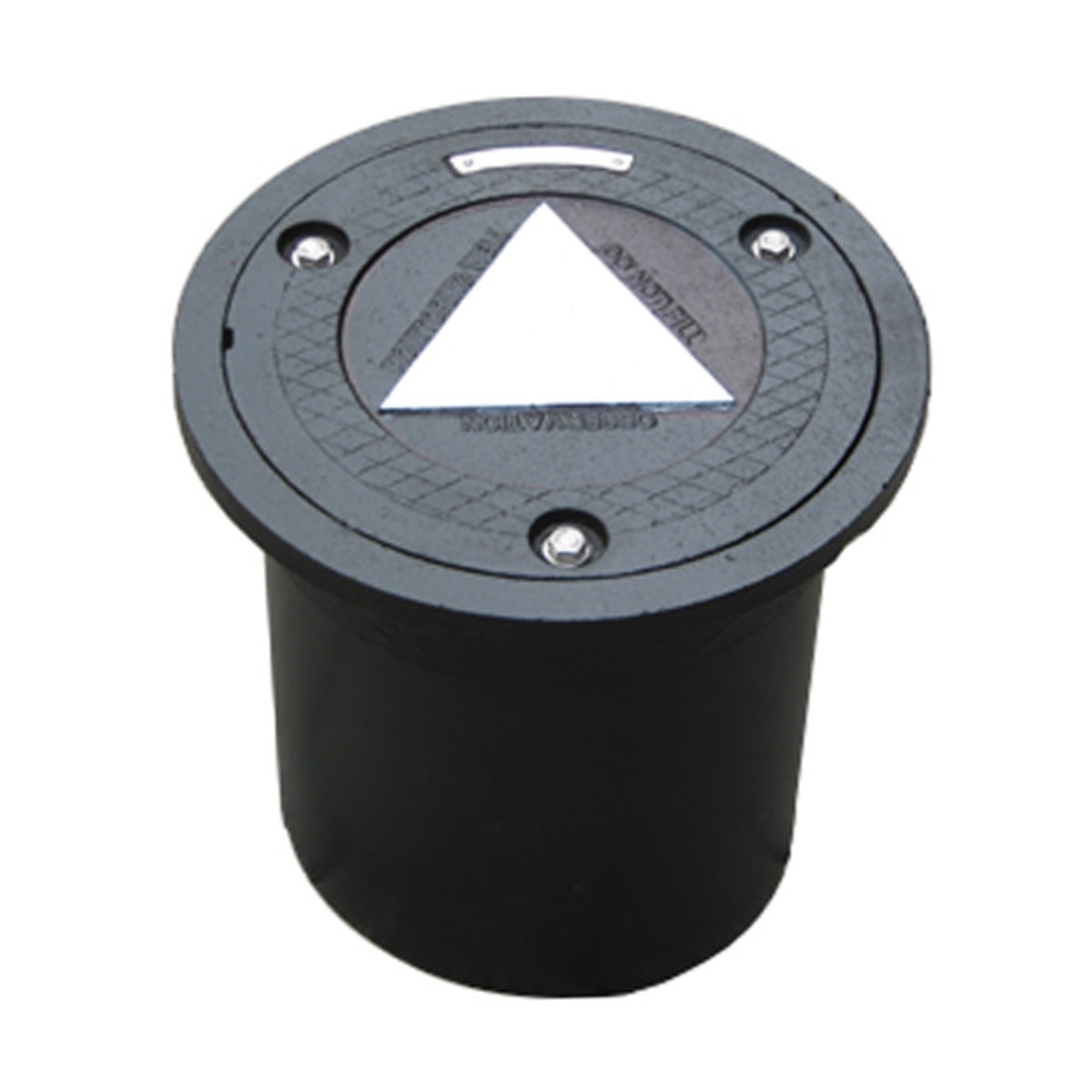 10" Flushmount Cast Iron 3 Bolt Manhole Cover w/ 12" HDPE Skirt WT